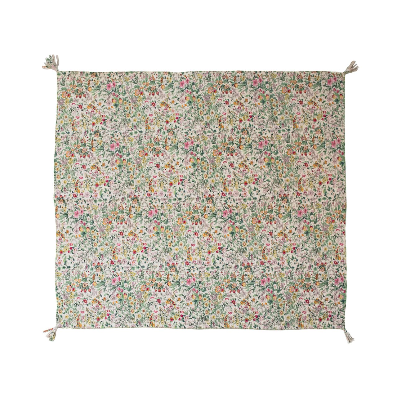 Hello Honey® Quilted Floral Cotton Throw with Tassels